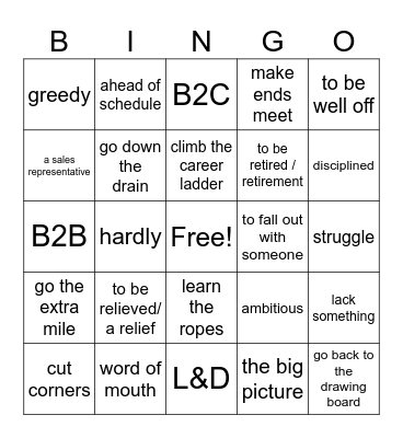 Challenge 2 Vocabulary Bingo Game Bingo Card