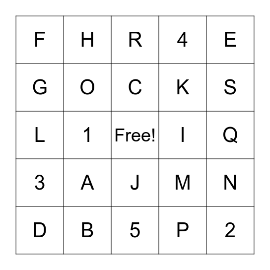 Fingerspelling & Numbers (1-15) Bingo Card