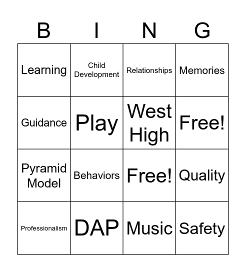 TECTA Bingo Card