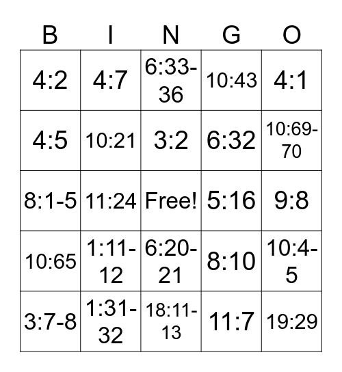 Doctrine and Covenants Bingo Card