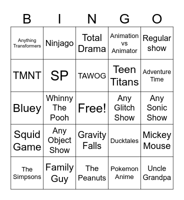 Better Show Bingo Card
