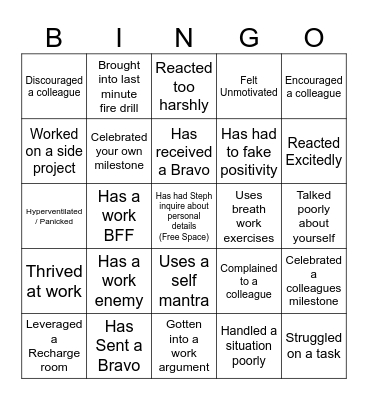 Positivity Bingo Card
