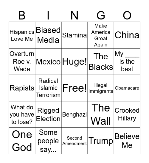 Trump BINGO Card