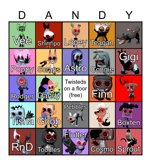 Dandy's World Bingo Card