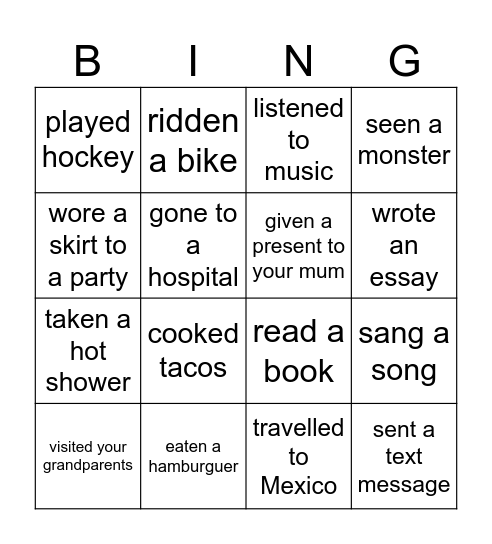 HAVE YOU EVER...? Bingo Card