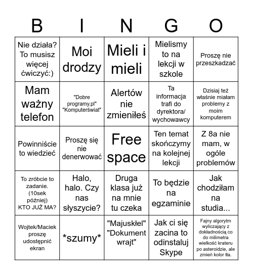 Kwietniowie Niezdalne Bingo Card