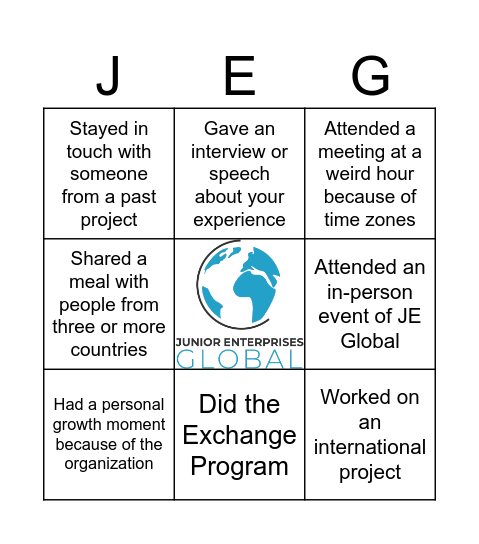 Alumni Affairs Event Bingo Card