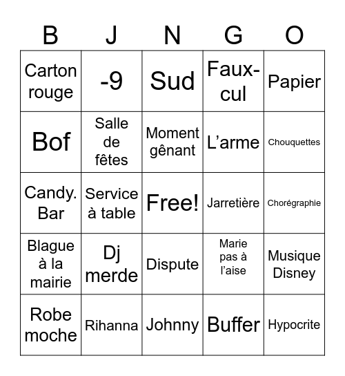 Bingo sans titre Bingo Card