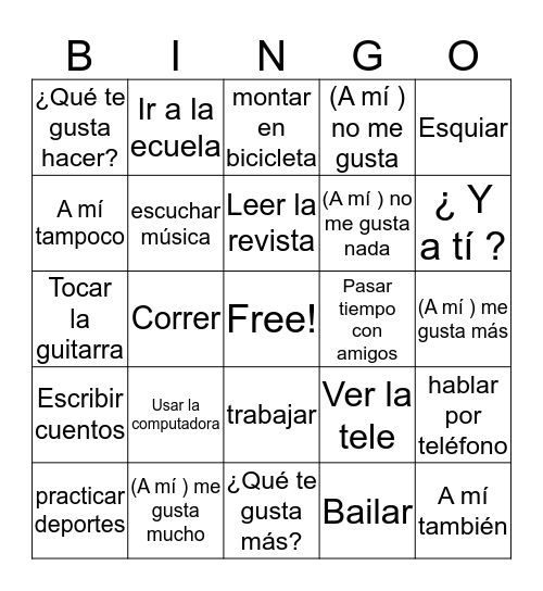 Capitulo 1A Bingo Card