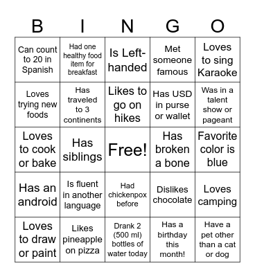 Ice-Ice Breaker! Bingo Card