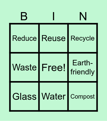 Recycling Bingo Card