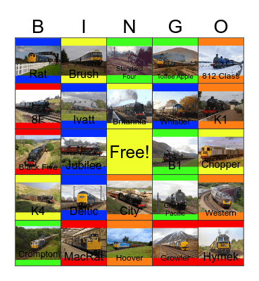Scottish Railways-Past to the Present Bingo Card