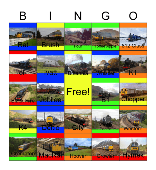 Scottish Railways-Past to the Present Bingo Card