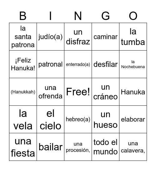 Que se celebra? Bingo Card