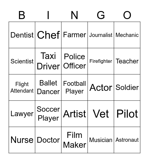 Career Bingo Card