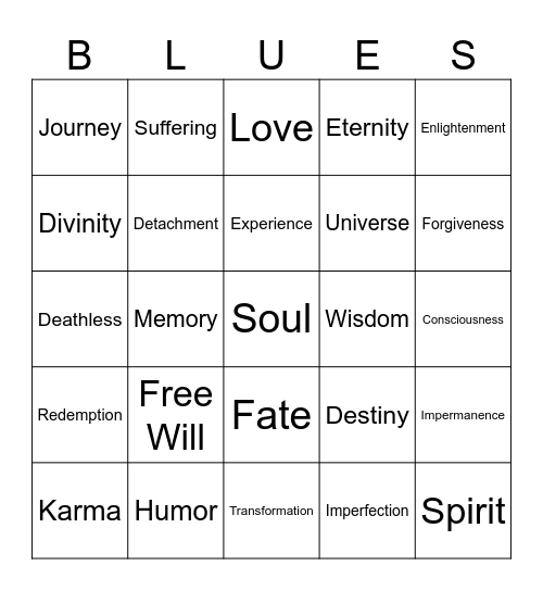 REINCARNATION BLUES Bingo Card
