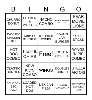 VISTA CONCESSION BINGO Card