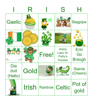 St. Patrick's Day BINGO Card