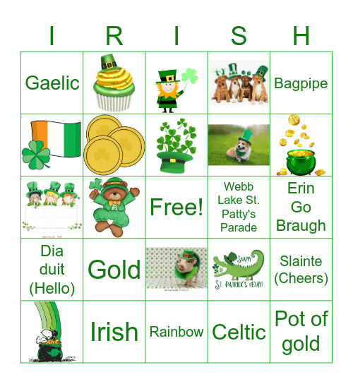 St. Patrick's Day BINGO Card