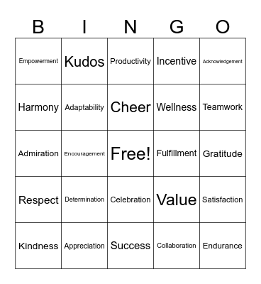 Employee Appreciation - RW Bingo Card