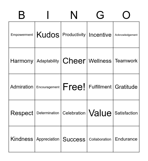 Employee Appreciation - RW Bingo Card