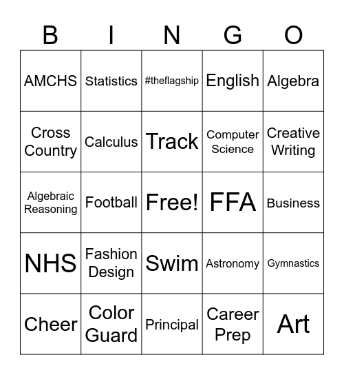 Student Appreciation Bingo Card