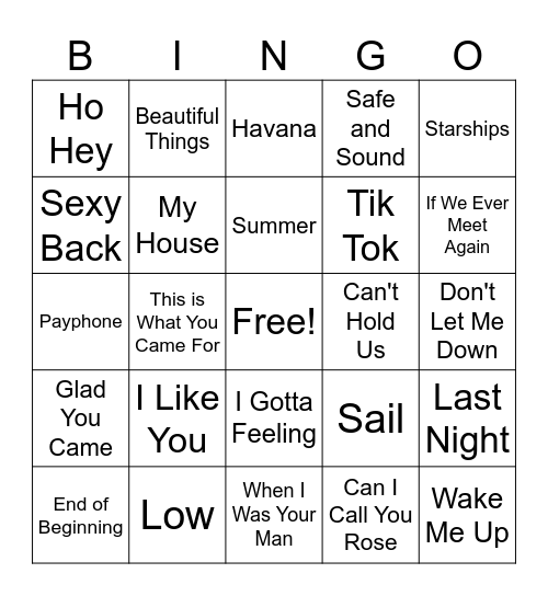 2010 - Present Bingo Card