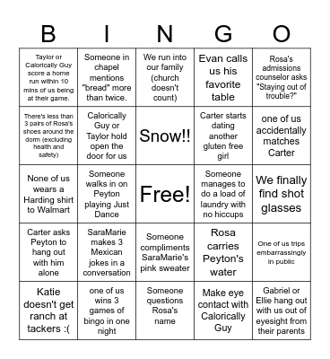 Christmas Light Cuties Bingo #1 Bingo Card