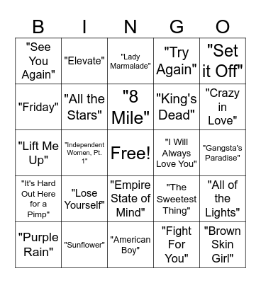 Movie Night Bingo Card