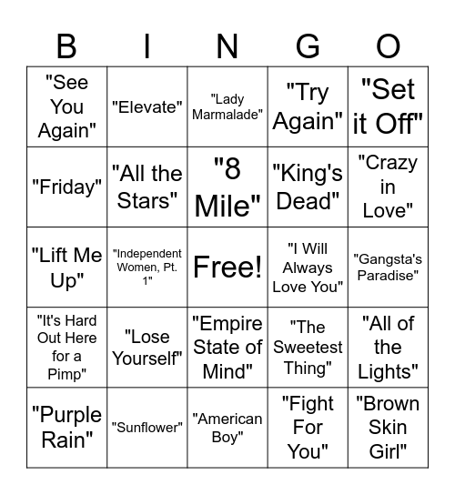 Movie Night Bingo Card