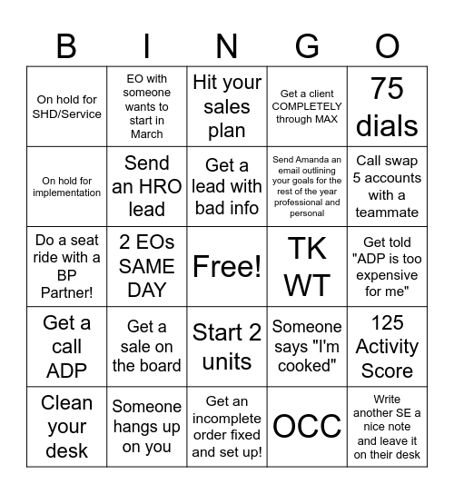 WEEK 4! Bingo Card