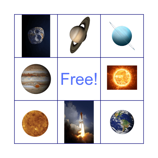 SOLAR SYSTEM Bingo Card