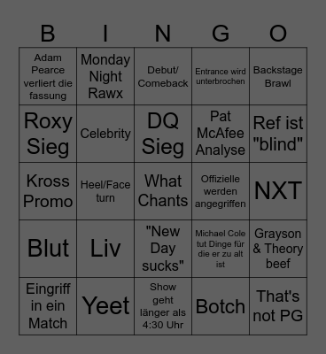 Raw Bingo Card