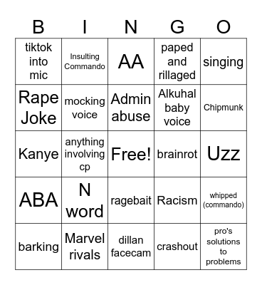 vc bingo Card
