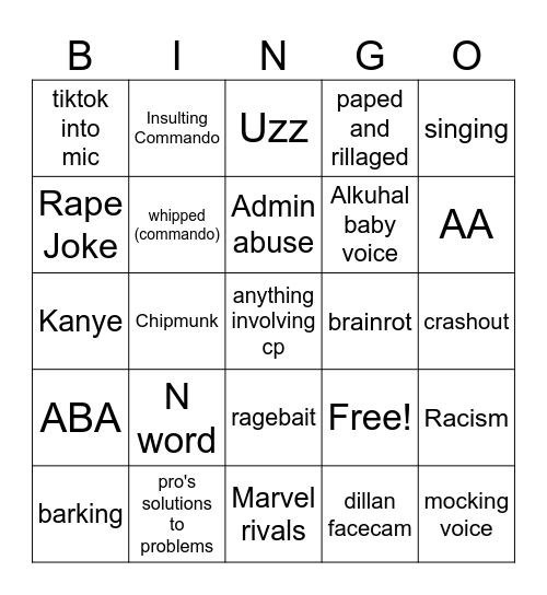 vc bingo Card