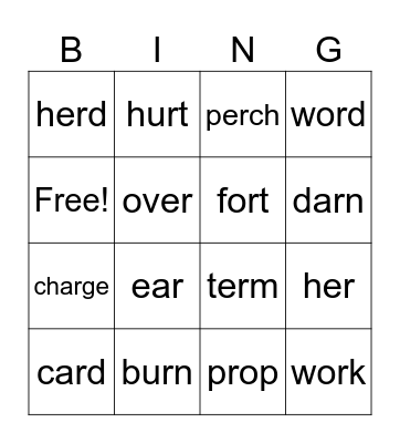 ER Bingo Card
