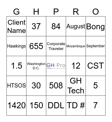 Are YOU the GH Pro All-Star? Bingo Card