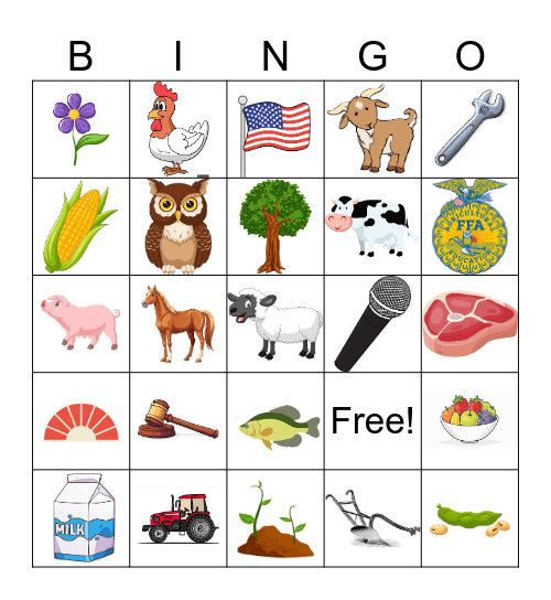 FFA Bingo Card