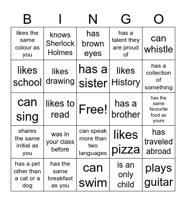 Back to School! Bingo Card