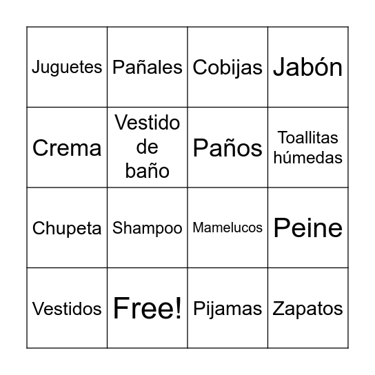 Elisa Bingo Card