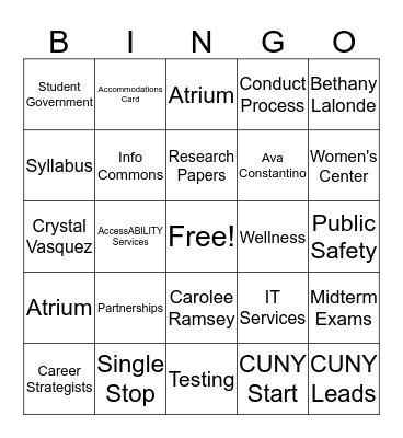 OSE BINGO - PEOPLE, PLACES, THINGS Bingo Card
