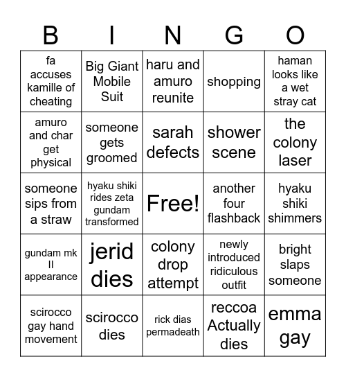 zeta bingo v2 Bingo Card