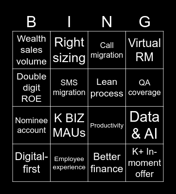ICB Town Hall 2024 Bingo Card