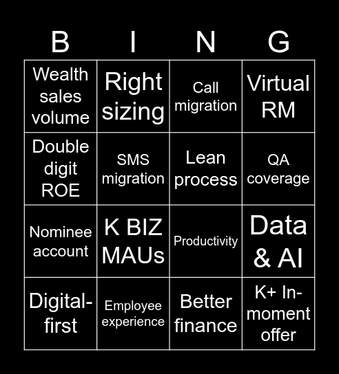 ICB Town Hall 2024 Bingo Card