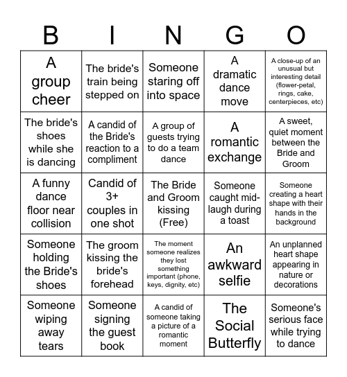 I Spy Memorable Moments Bingo Card