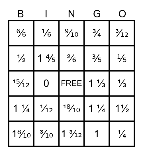 Tiling a Rectangle to Find Area Bingo Card