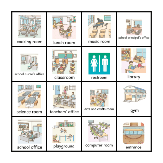 *** A. What is your favorite place? *** B. The _____ is my favorite place. Bingo Card