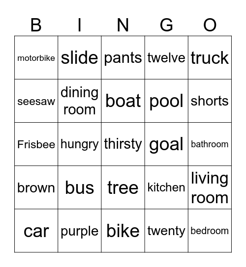 Bingo - Mia Bingo Card
