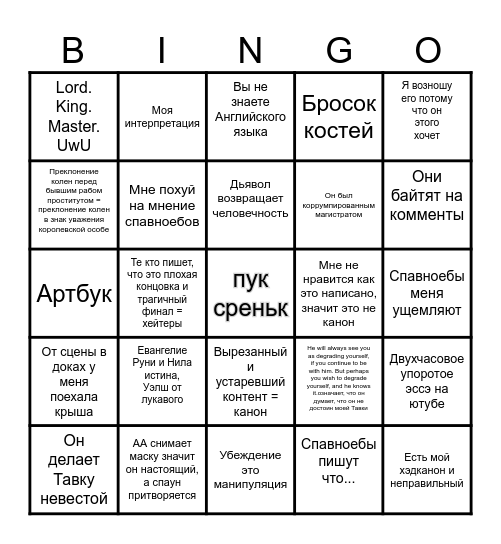 CONSORT Bingo Card