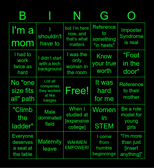 Cyber Bingo Card